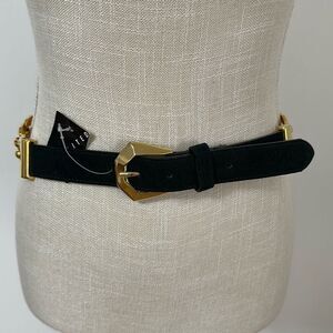 The Limited Dark Green Leather Chunky Chain Belt Women’s Size M NWT